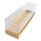 Крафт картонная коробка с прозрачной крышкой