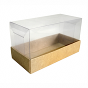 Крафт картонная коробка с прозрачной крышкой